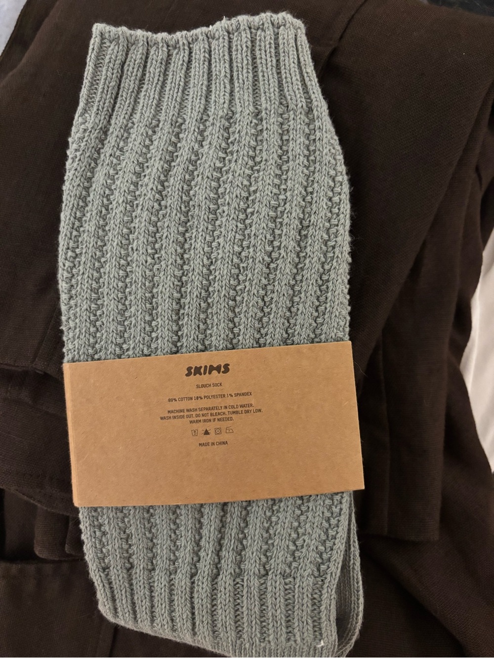 SKIMS Slouch Socks in Sage Green - Picture 2 of 3